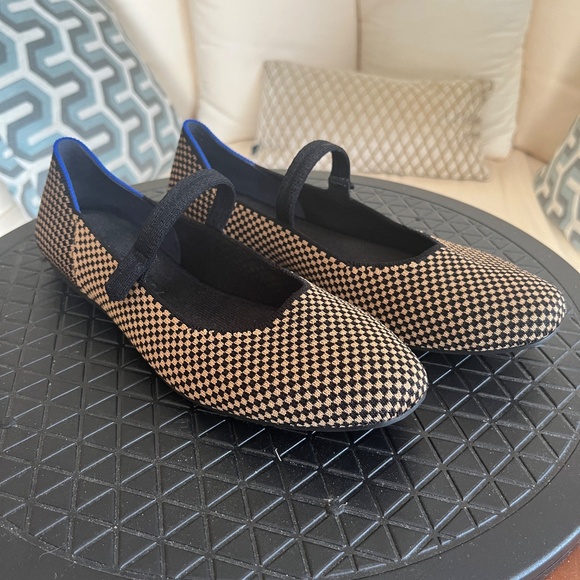 Rothy’s The Square Mary Jane Wren Micro Check Shoes w/Box - Picture 3 of 6